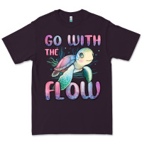Plum go with flow turtle Premium Tee - MaliasSmallBusiness