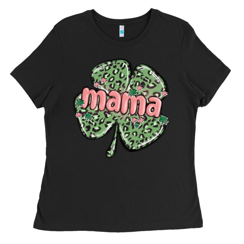 Leopard Shamrock Mama Ladies Tee by MaliasSmallBusiness | Teevron