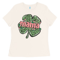Bone leopard shamrock mama Ladies Tee - MaliasSmallBusiness