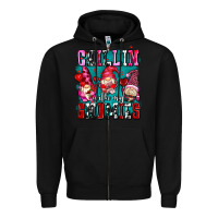 Black chillin with my gnomies olivia Zipper Hoodie - OliviaCreatesArt