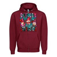 Burgundy chillin with my gnomies olivia Zipper Hoodie - OliviaCreatesArt
