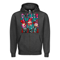 Charcoal Heather chillin with my gnomies olivia Zipper Hoodie - OliviaCreatesArt