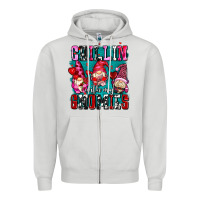 Dove Grey chillin with my gnomies olivia Zipper Hoodie - OliviaCreatesArt