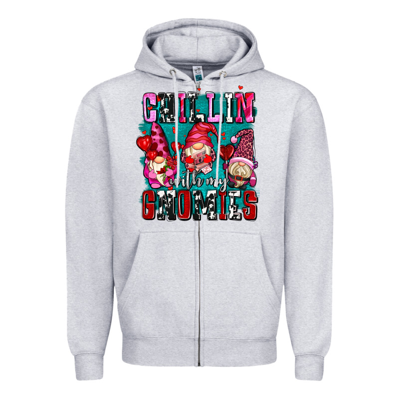 Chillin With My Gnomies Olivia Zipper Hoodie by OliviaCreatesArt | Teevron