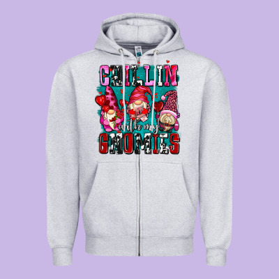 Chillin With My Gnomies Olivia Zipper Hoodie Designed By Oliviacreatesart
