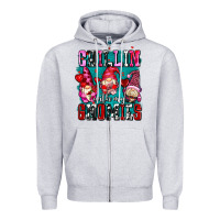 Heather Grey chillin with my gnomies olivia Zipper Hoodie - OliviaCreatesArt