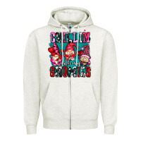 Oatmeal Heather chillin with my gnomies olivia Zipper Hoodie - OliviaCreatesArt