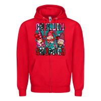 Red chillin with my gnomies olivia Zipper Hoodie - OliviaCreatesArt