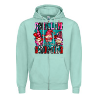 Seafoam chillin with my gnomies olivia Zipper Hoodie - OliviaCreatesArt