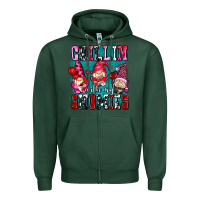 Sports Green chillin with my gnomies olivia Zipper Hoodie - OliviaCreatesArt