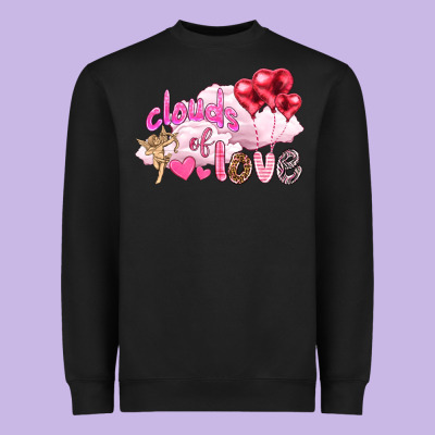Clouds Of Love With Balloons Valentine's Day Heavyweight Sweatshirt Designed By Howdyjamesfarm