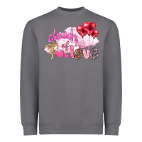 Storm Clouds of love with balloons Valentine's Day Heavyweight Sweatshirt - HowdyJamesFarm