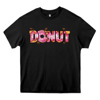Black donut with donut and hearts Heavy Core Tee - AdoDesignShop