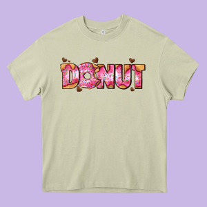 Donut With Donut And Hearts Heavy Core Tee Designed By Adodesignshop