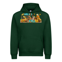 Forest Green Hello Fall Rabbit Urban Hoodie - LillyAllenDesigns