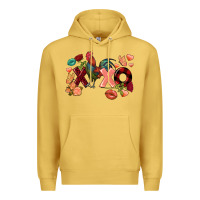 Antique Gold Rooster Valentine's Day xoxo Premium Hoodie - FaDigitalArtStudio