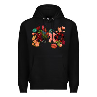 Black Rooster Valentine's Day xoxo Premium Hoodie - FaDigitalArtStudio