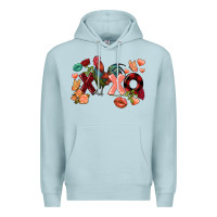 Blue Mist Rooster Valentine's Day xoxo Premium Hoodie - FaDigitalArtStudio