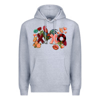 Heather Grey Rooster Valentine's Day xoxo Premium Hoodie - FaDigitalArtStudio