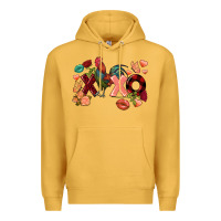 Mustard Rooster Valentine's Day xoxo Premium Hoodie - FaDigitalArtStudio
