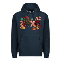 Navy Rooster Valentine's Day xoxo Premium Hoodie - FaDigitalArtStudio