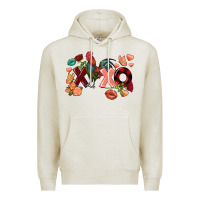 Oatmeal Heather Rooster Valentine's Day xoxo Premium Hoodie - FaDigitalArtStudio