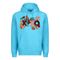 Ocean Blue Rooster Valentine's Day xoxo Premium Hoodie - FaDigitalArtStudio
