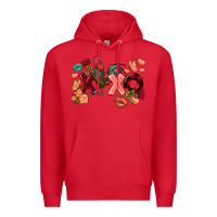 Red Rooster Valentine's Day xoxo Premium Hoodie - FaDigitalArtStudio