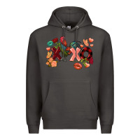Smoke Rooster Valentine's Day xoxo Premium Hoodie - FaDigitalArtStudio