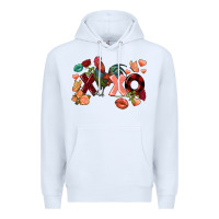 White Rooster Valentine's Day xoxo Premium Hoodie - FaDigitalArtStudio