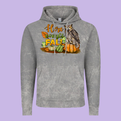Here Comes Fall Owl Vintage Hoodie Designed By Lillyallendesigns