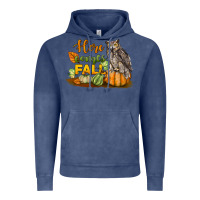 Vintage Denim Here Comes Fall Owl Vintage Hoodie - LillyAllenDesigns