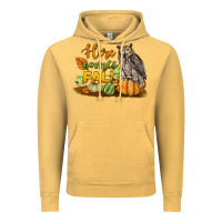 Vintage Mustard Here Comes Fall Owl Vintage Hoodie - LillyAllenDesigns