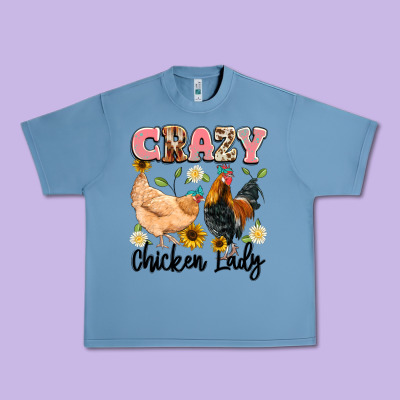 Crazy Chicken Lady Urban Heavy Tee Designed By Artiststas