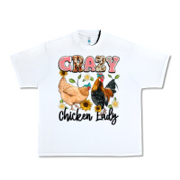 White crazy chicken lady Urban Heavy Tee - Artiststas