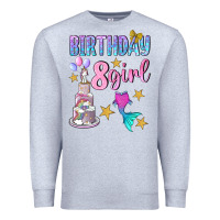 Heather Grey birthday girl 8 Premium Sweatshirt - BundleAndBundleShop