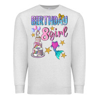 Oatmeal Heather birthday girl 8 Premium Sweatshirt - BundleAndBundleShop