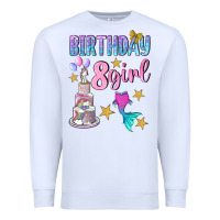 White birthday girl 8 Premium Sweatshirt - BundleAndBundleShop