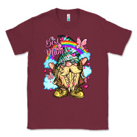 Burgundy best mom gnome rainbow clouds butterfly glitter Classic Tee - LillyAllenDesigns