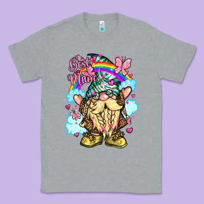Best Mom Gnome Rainbow Clouds Butterfly Glitter Classic Tee Designed By Lillyallendesigns