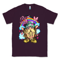 Plum best mom gnome rainbow clouds butterfly glitter Classic Tee - LillyAllenDesigns
