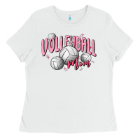 White volleyball mom Ladies Tee - MaliasSmallBusiness