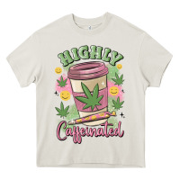 Cream highly caffeinated Heavy Core Tee - MaliasSmallBusiness