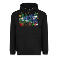 Black believe polar express christmas trees Heavyweight Hoodie - FaDigitalArtStudio