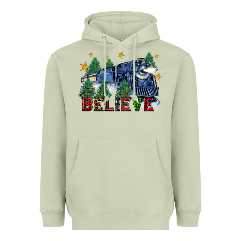 Believe Polar Express Christmas Trees Heavyweight Hoodie by FaDigitalArtStudio | Teevron