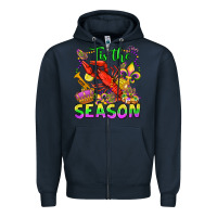 Navy tis the season mardi gras olivia Zipper Hoodie - OliviaCreatesArt