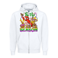White tis the season mardi gras olivia Zipper Hoodie - OliviaCreatesArt