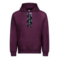 Mauve Wine Black Cat Halloween Urban Hoodie - LillyAllenDesigns