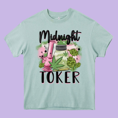 Midnight Toker Heavy Core Tee Designed By Maliassmallbusiness