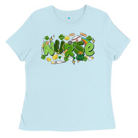 Baby Blue st.patrick's day nurse Ladies Tee - MaliasSmallBusiness